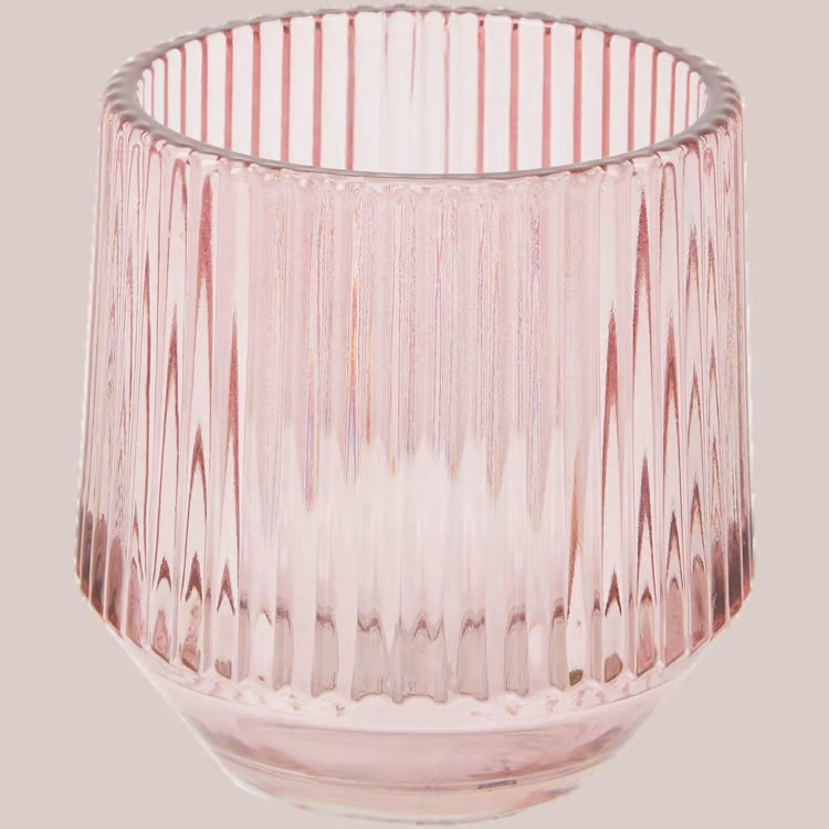 Grand photophore strié rose – Image 2