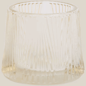 Photophore verre strié